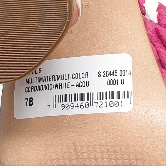 SCHUTZ SHULIS NAVY PINK WHITE BRAIDED PLATFORM HEELS SANDALS WOMENS SZ 7 - Picture 7 of 9